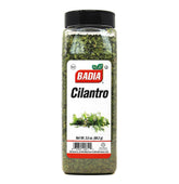Badia Cilantro Flakes jar front, bright citrus herb for quick flavor boosts.