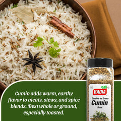Badia Cumin Seeds toasting in pan releasing rich aroma.
