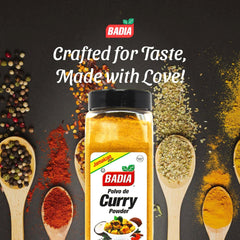 Curry dish tinted orange with Badia Jamaican blend