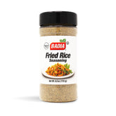 Badia Fried Rice Seasoning bottle on counter for quick, flavorful meals.