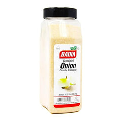 Badia Granulated Onion texture close-up shows even seasoning