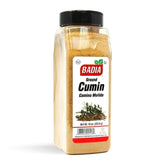 Badia Ground Cumin 16oz bottle front, authentic aroma for curries and stews
