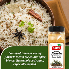 Badia Ground Cumin curry dish scene, versatile spice for Indian-inspired meals