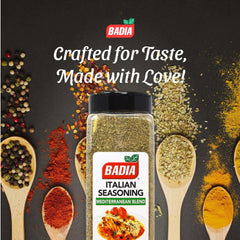 Badia Italian Seasoning on roasted vegetables for even seasoning.