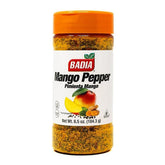 Badia Mango Pepper Seasoning bottle front view boosts tropical flavor for chicken