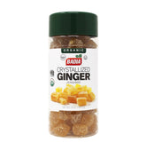 Badia organic crystallized ginger chunks in bag, ready for baking and snacking.