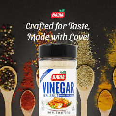 Badia Vinegar & Sea Salt Seasoning popcorn topping for crave-worthy movie snacks.