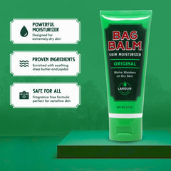 Bag Balm fragrance-free label on the tube.