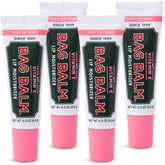 Bag Balm lip balm fragrance-free 4-pack tubes for long-lasting lip hydration.