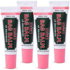 Bag Balm lip balm fragrance-free 4-pack tubes for long-lasting lip hydration.
