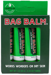 Bag Balm Original Gift Box with four lip balm tubes for daily lip care.
