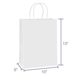 BagDream white kraft bags with a flat bottom for easy standing and presentation.
