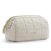 BAGSMART makeup bag wide-open front view showing easy access to cosmetics
