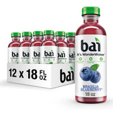 Bai Brasilia Blueberry bottle on ice for refreshing antioxidant hydration.