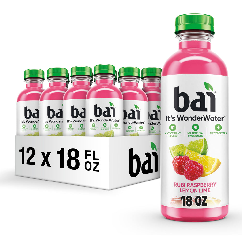Bai Raspberry Lemon Lime bottle for antioxidant infused hydration on the go.