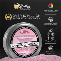 Bakell pink glitter sugar for elegant cocktail rims.