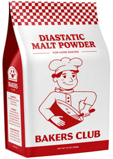 Bakers Club Artisan Diastatic Malt Powder 10oz bottle elevates dough rise and flavor.