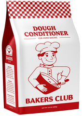 Bakers Club Artisan Dough Conditioner jar improves bread texture and freshness.