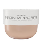 Bali Body Gradual Tanning Butter bottle closeup showing buildable glow.