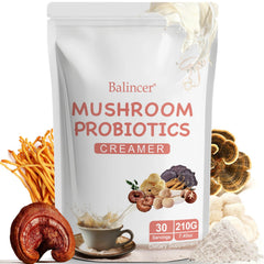 Balincer mushroom-probiotic-coffee-creamer-jar shows creamy texture for your morning coffee