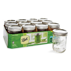 Ball jar ready for canning projects and pantry organization.