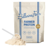 Ballerina Farm Farmer Protein Vanilla Bean tub for a convenient protein boost.