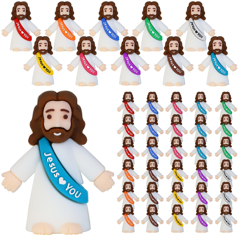 Bamamon 30-piece little Jesus figures in vibrant colors for Easter decor