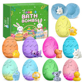 Bamamon Easter Egg Bath Bombs reveal a surprise toy during bath time.