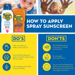 Banana Boat Kids Max Protect Play packaging highlights family-friendly sunscreen.