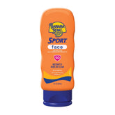 Banana Boat Sport Face SPF 50 application demonstrates quick clear rub in