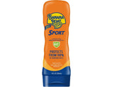 Banana Boat Sport SPF 60 sunscreen lotion bottle shows clear, quick-absorption protection.