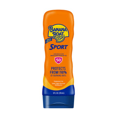 Banana Boat Sport Ultra SPF 50 lotion applies clear for all skin tones.
