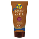 Banana Boat Summer Color Self-Tanning Lotion bottle for an even, sun-free glow.