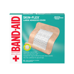 Band-Aid Brand Skin-Flex large wound cover, front view, flexible protection.