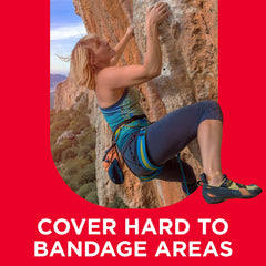 Band-Aid Tough Strips with Dura-Weave fabric for secure adhesion