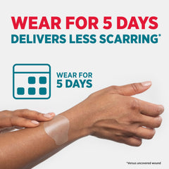 Nearly clear design blends with skin for a barely-there look.