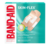 Band-Aid Skin-Flex bandages packaging for quick wound care on the go.