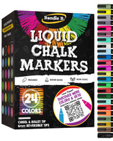 Bandle B. Chalk Markers 24-pack in vibrant colors for chalkboard signs.