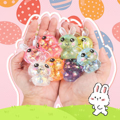 BANERLE glitter-inside bunny squishy adds mesmerizing sparkle.