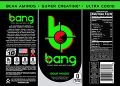 Bang Sour Heads can back displays nutrition details for quick caffeine-aware choices.