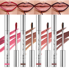 Bangfeng peel-off lip liner stain application highlights precise contour for defined lips.