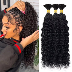 Bangxunk bulk water-wave hair in three bundles for a fuller, natural look.
