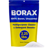 Banner Chemical Raw Borax bottle showing unscented, versatile cleaning.