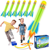 Banvih rocket-launcher-outdoor-fun shows kids launching foam rockets in a sunny backyard.