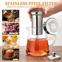 Stovetop-safe borosilicate glass allows versatile brewing with BanYakong teapot.