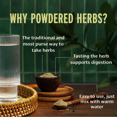 Banyan Botanicals Triphala dissolving in water demonstration