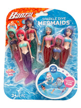 BANZAI sparkle mermaid dive toy with glitter tails shimmering underwater for pool play