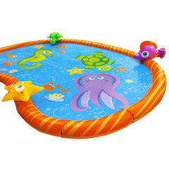 BANZAI Splash Pad 3D sea puffer fish adds colorful, engaging playtime.