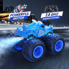 BAODLON RC Monster Truck spray close-up with booster effect for night fun