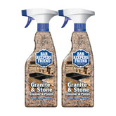 Bar Keepers Friend Granite & Stone Cleaner bottle ready for safe, streak-free cleaning on stone surfaces.